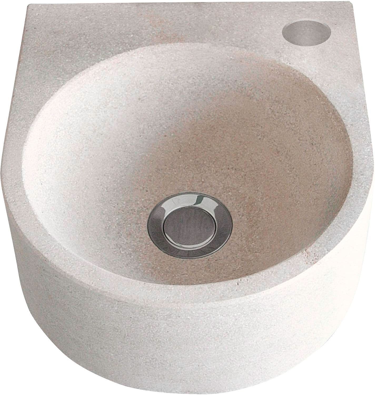 LAVE-MAINS LUNA PLUS AVEC SUSPENSION + CREPINE 25CM BRANCO DE MOS + TROU ROBINET DROITE