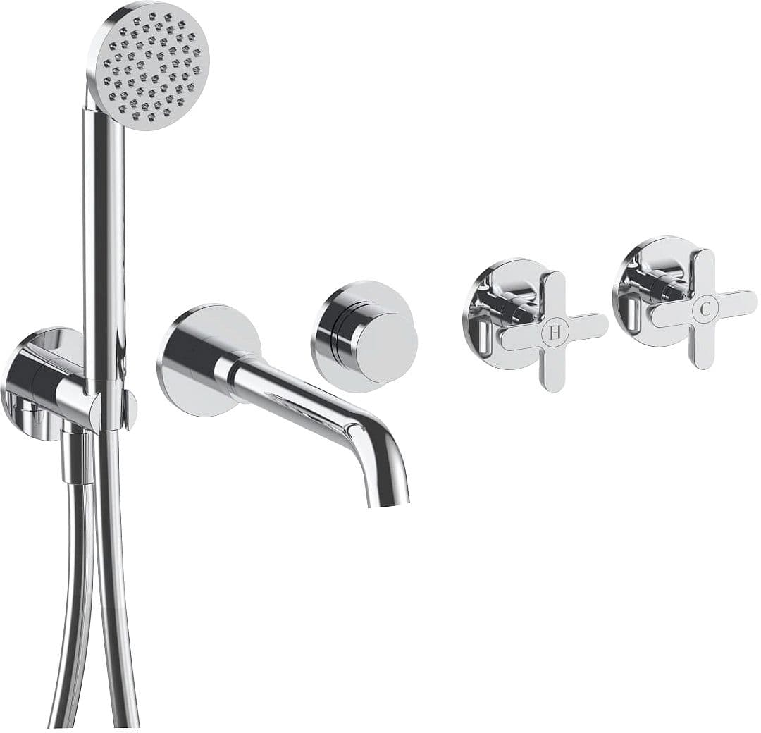 SET DE FINITION MITIGEUR BAIN 5 TROUS MURAL ICONA CLASSIC FANTINI CHROME