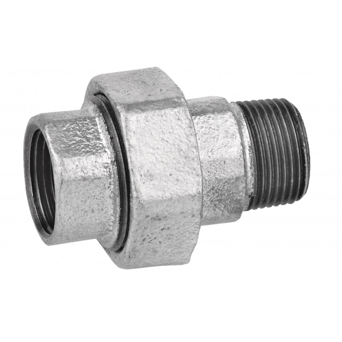 989831155 FM raccord à visser, galvanisé, 1/2" F x 1/2" M, à joint conique, (341)