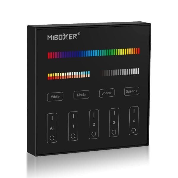 Emetteur dimmable RF 4 zones RGB / RGBW / CCT apparent AAA x 2 86 x 86 x 20 Noir
