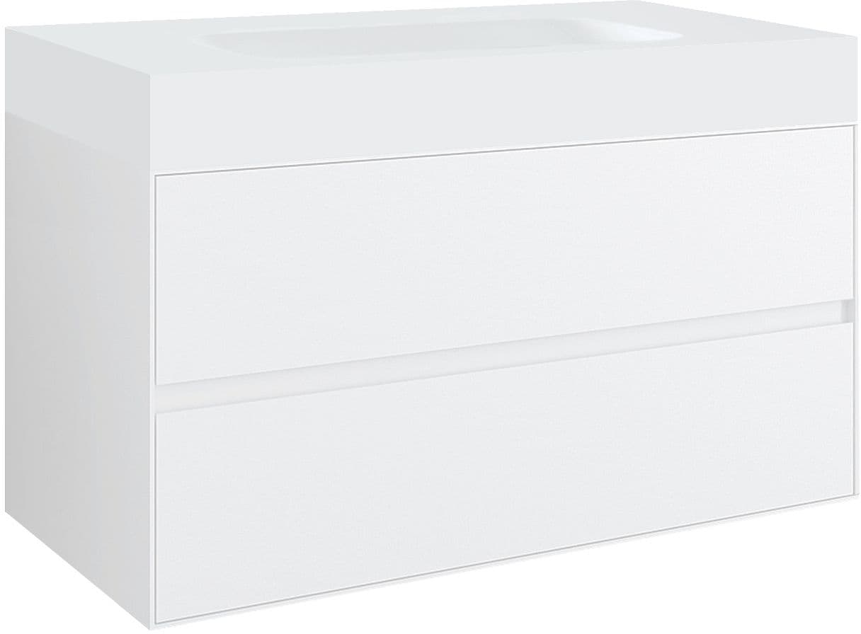 SOUS MEUBLE 2 TIROIRS POUR TABLET PURO LAVABO CENTRAL TENSO 90CM BLANC