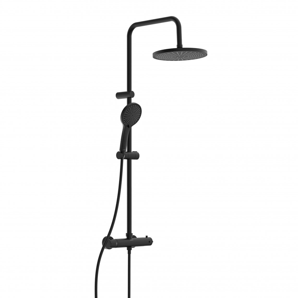 60171 ADRIA Set douche de pluie avec Mitigeur thermostatique, noir mat