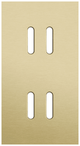 Plaque de recouvrement double, verticale 71 mm d'entraxe, pour des fonctions de commutation double, couleur Niko Rocker alu gold brushed
