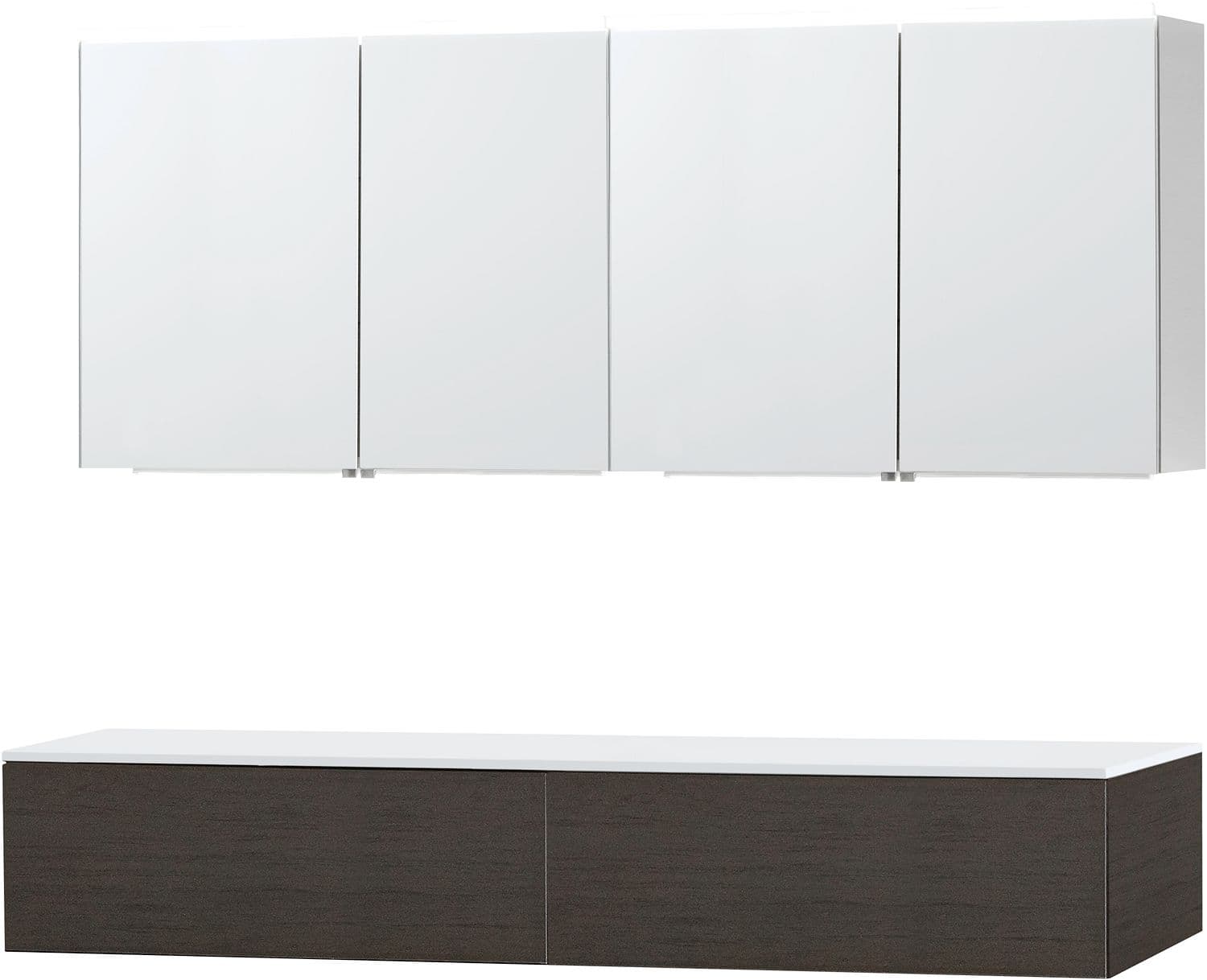 MEUBLE PURO DUO WENGE 180 1 TIROIR SOLID A POSER ARMOIRE TOILETTE
