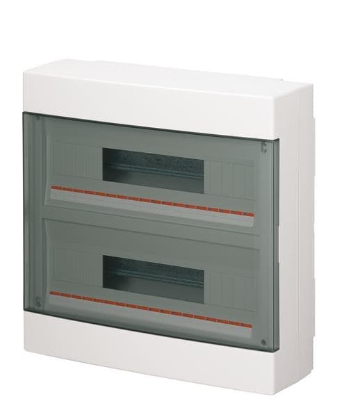 Coffret apparent 36 modules Blanc IP40 avec porte transparente dimensions 400 x 400 x 130mm