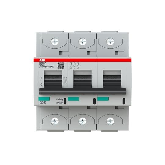Disjoncteur modulaire 50kA S80 3 pôles 5 modules courbe C courant nominal 125A