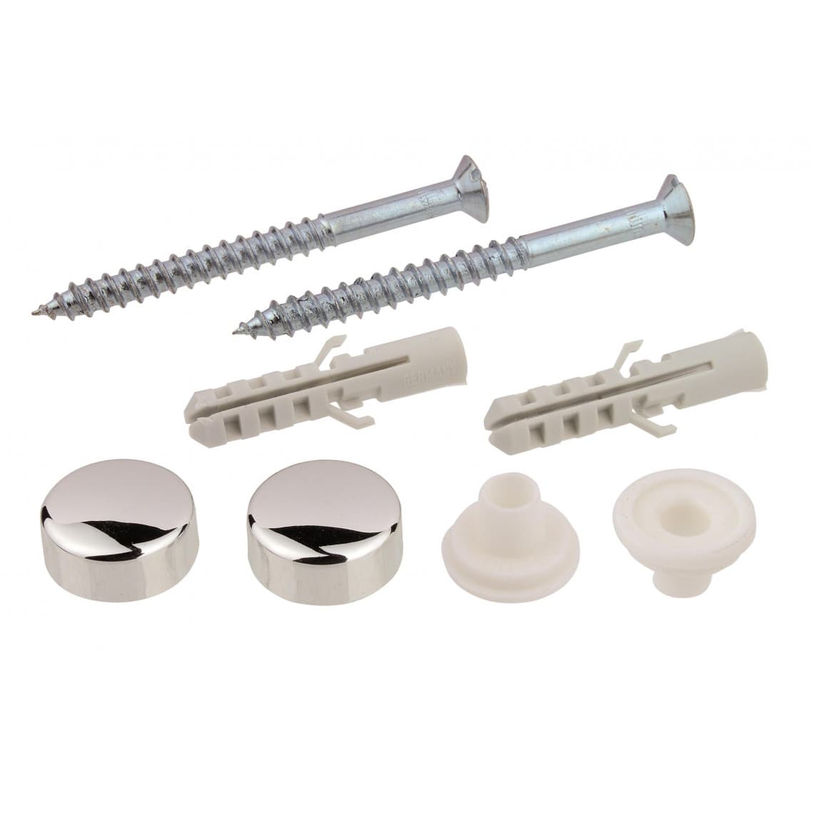 98846010 Kit de fixation pour WC au sol/tablette Tête bombée, chromé, M6 x 70 mm