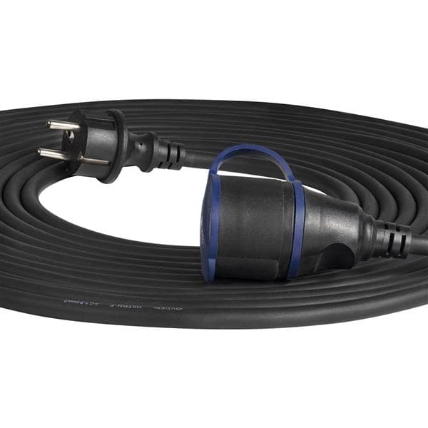 Rallonge robuste avec cordon en caoutchouc de 20m de long, Schuko IP44, 1 x 2 pôles + T, H07RN - F 3