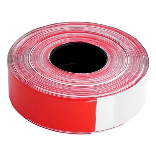 Ruban de balisage standard 80 x 500mm x 0,045 Rouge / Blanc