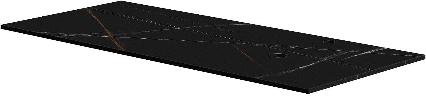 TABLET MARBRE CERAMIQUE PURO L120 H1,2 1VIDAGE/TROU ROBINET DROITE BAMBOO BLACK