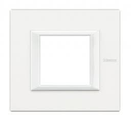 Axolute - plaque 2 modules Blanc métal