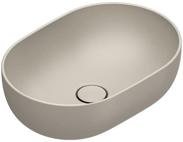 VASQUE A POSER SFERA CATALANO CATAGLAZE+ 50X35 H16 SANS TROP-PLEIN SABBIA SATINATO