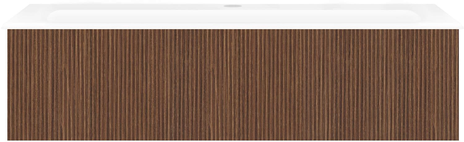 SOUS MEUBLE COFFEE 1 TIROIR 120 NOYER SMARTLINE+LAVABO PORCELAINE BLANC