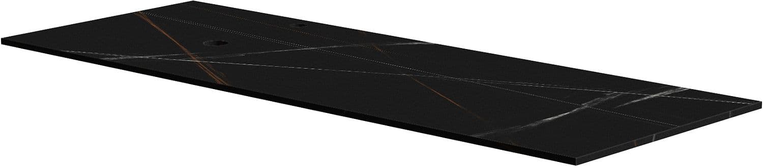TABLET MARBRE CERAMIQUE PURO L140 H1,2 1VIDAGE/TROU ROBINET GAUCHE BAMBOO BLACK