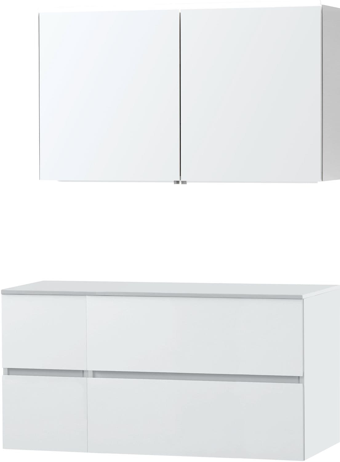 MEUBLE MOLTO POUDRE BLANC 125 POUR LAVABO A POSER SOLID ARMOIRE TOILETTE