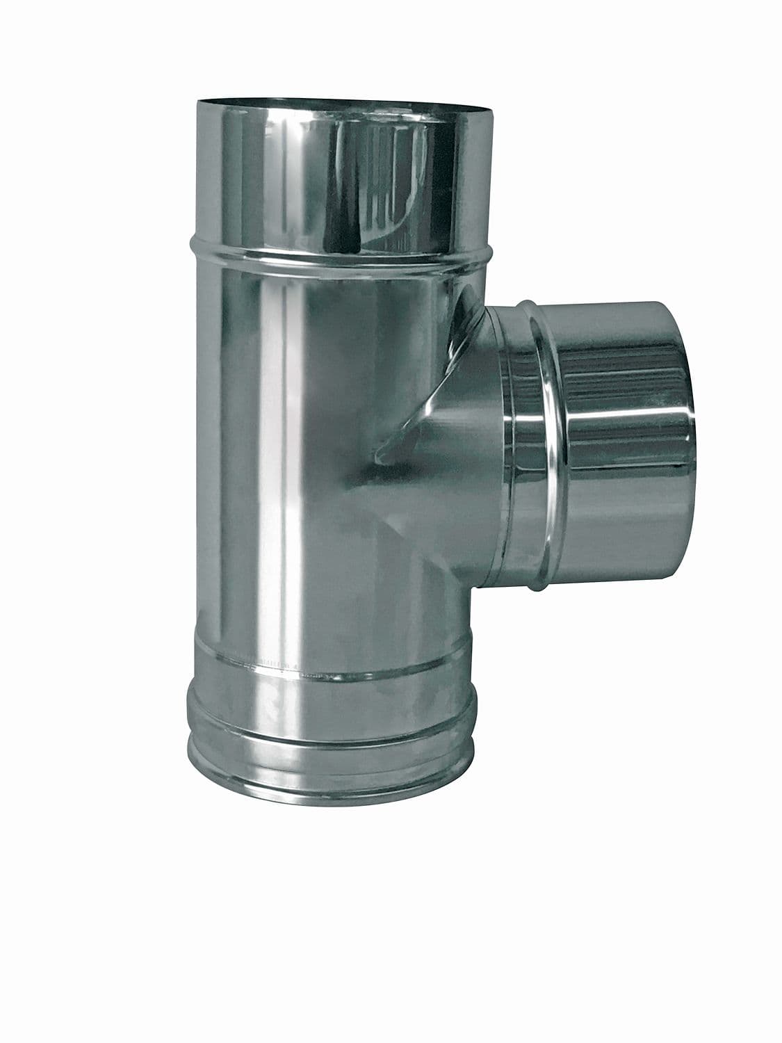 T 90° INOX SIMPLE PAROI 150MM