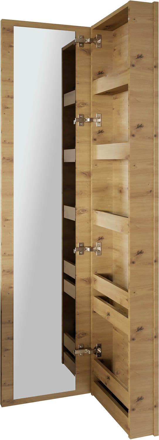 COMMODE MIROIR COFFEE ETROITE 1 PORTE DROITE 40 CHENE DECOR URBAN
