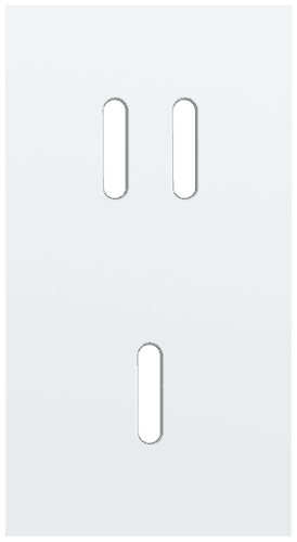 Plaque de recouvrement double, verticale 71 mm d'entraxe, pour une fonction de commutation double et une simple, Niko Rocker steel white coated