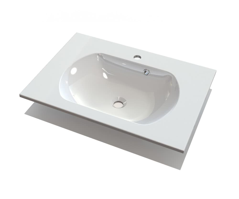 intro Neva tablette intégrée marbre artificiel avec 1lavabo 700x500x15mm blanc