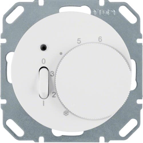 Thermostat d'ambiance, contact NF, Berker R.1 / R.3 Blanc polaire, brillant