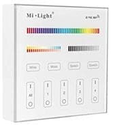 Emetteur dimmable RF 4 zones RGB / RGBW / CCT smart panel remote AAA x 2 86 x 86 x 20