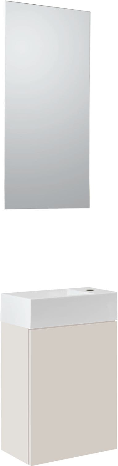 LAVE-MAINS PURO MINI 1 PORTE BEIGE SATIN 40 SOLID MIROIR