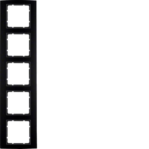 Plaque de recouvrement 5 postes Berker B.3 Alu, Noir / Anthracite