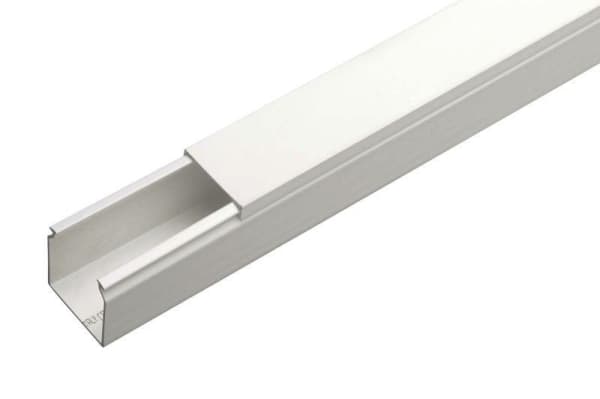 Goulotte Blanche base 40 x hauteur 60mm avec couvercle IP40 - 2m