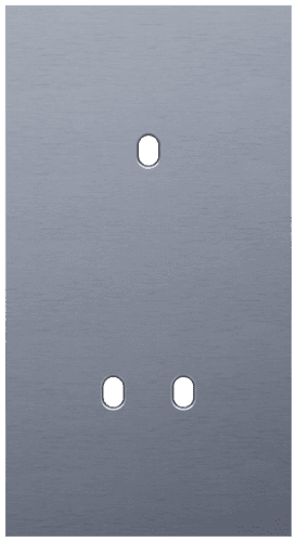 Plaque de recouvrement double, verticale 71 mm d'entraxe, pour une fonction de commutation simple et une double, Niko Toggle alu blue grey brushed