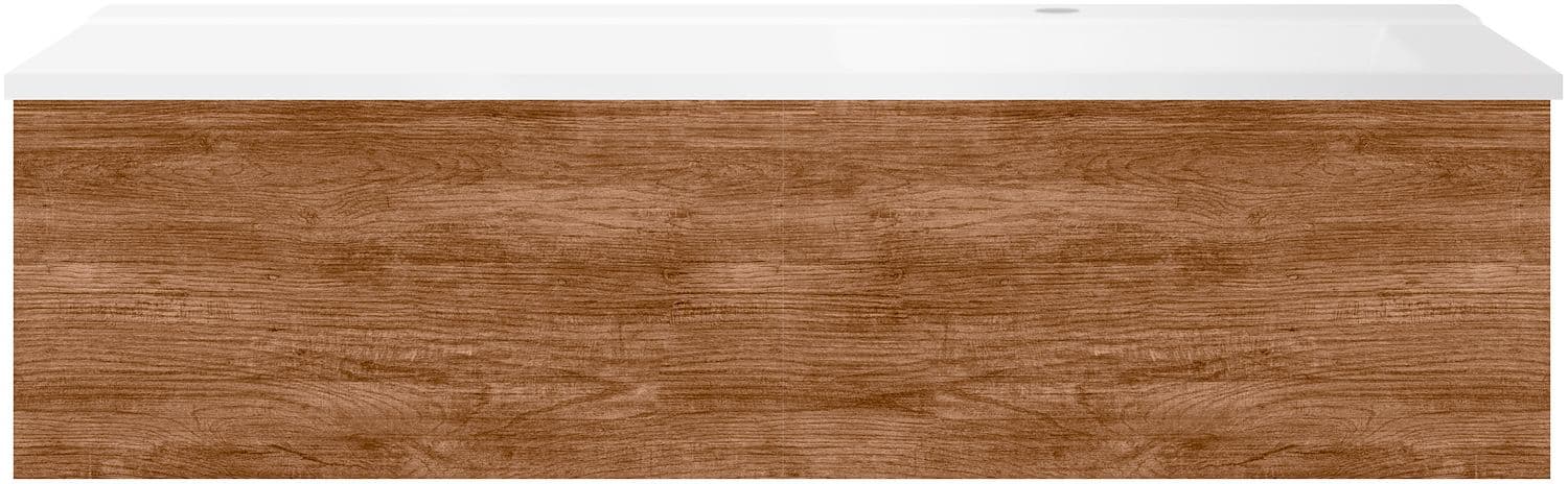 SOUS MEUBLE COFFEE 1 TIROIR 120 TECTONA DECOR CANNELLE+LAVABO DROITE BLANC
