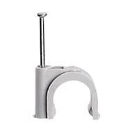 Attache fixfor câble rond 12mm Gris Ral 7035 - pointe 30mm