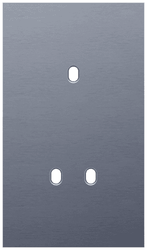 Plaque de recouvrement double, verticale 60 mm d'entraxe, pour une fonction de commutation simple et une double, Niko Toggle alu blue grey brushed