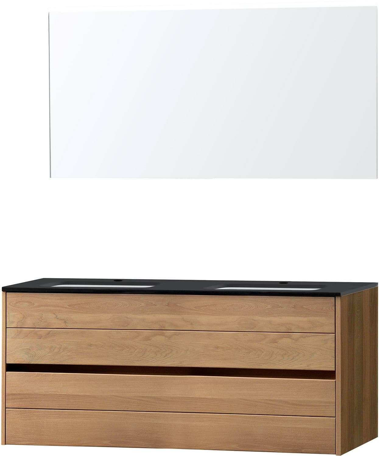 MEUBLE MOLTO CHENE MASSIF 140 BLEU BELGE MIROIR