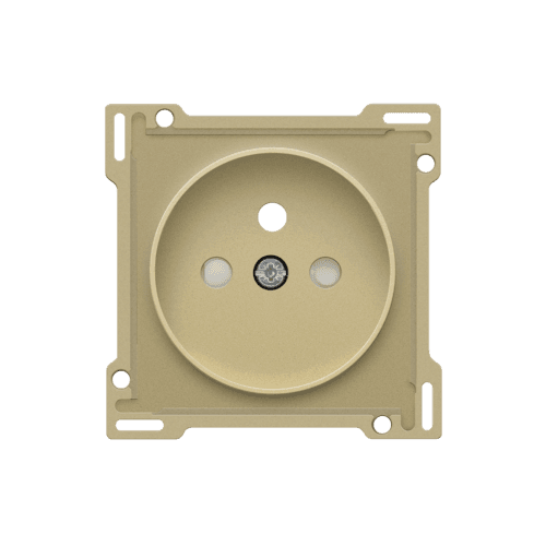Set de finition pour prise de courant avec broche de terre et obturateurs de protection, pour Niko Rocker et Niko Toggle, gold coated