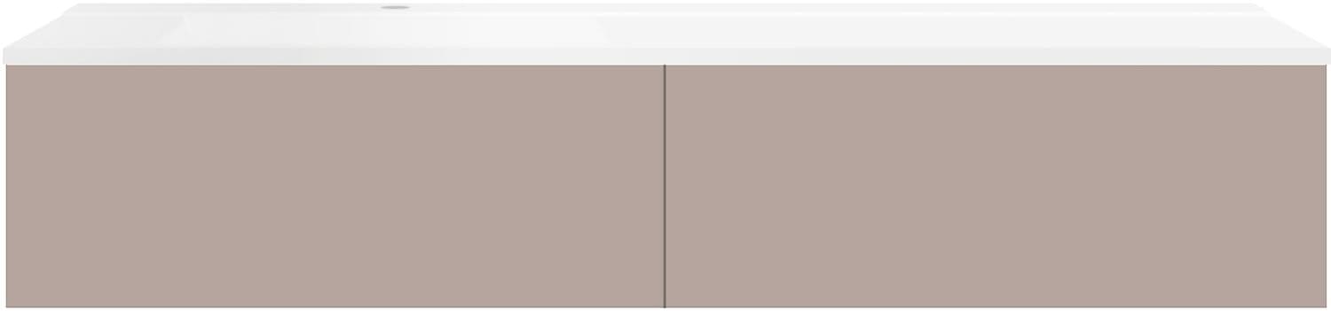SOUS MEUBLE COFFEE 2 TIROIRS 160 MAT BASALTGRIJS+LAVABO GAUCHE BLANC MAT