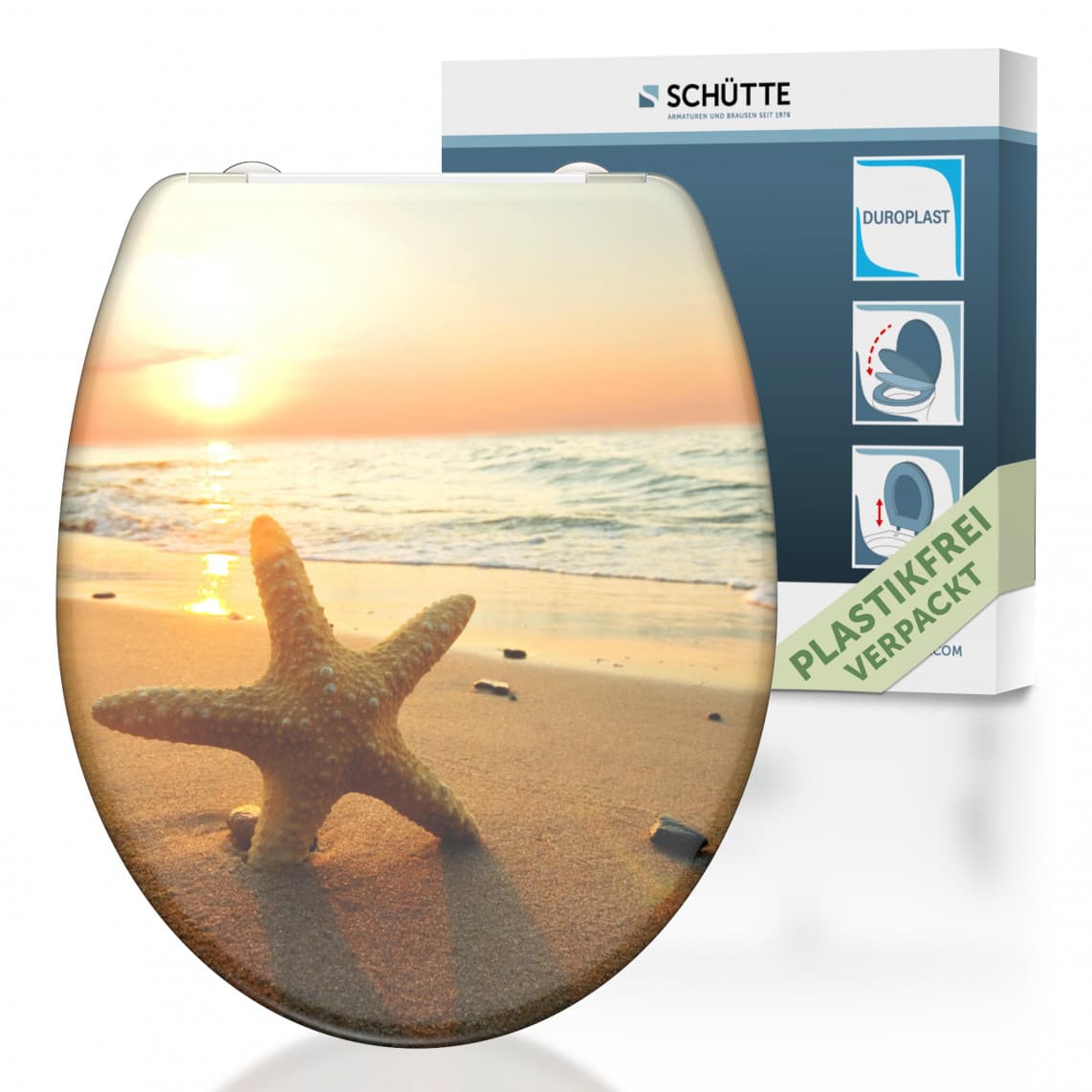 82373 abattant WC en Duroplast SEA STAR, avec frein de chute et déclipsable