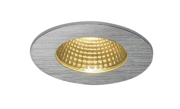 Patta - f plafonnier encastré, rond, Alu brossé, 9W 38°, 3000K, driver inclus