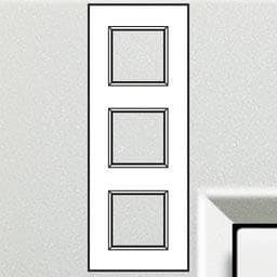 LivingLight - plaque rectangulaire 3 x 2 modules 71mm Argent