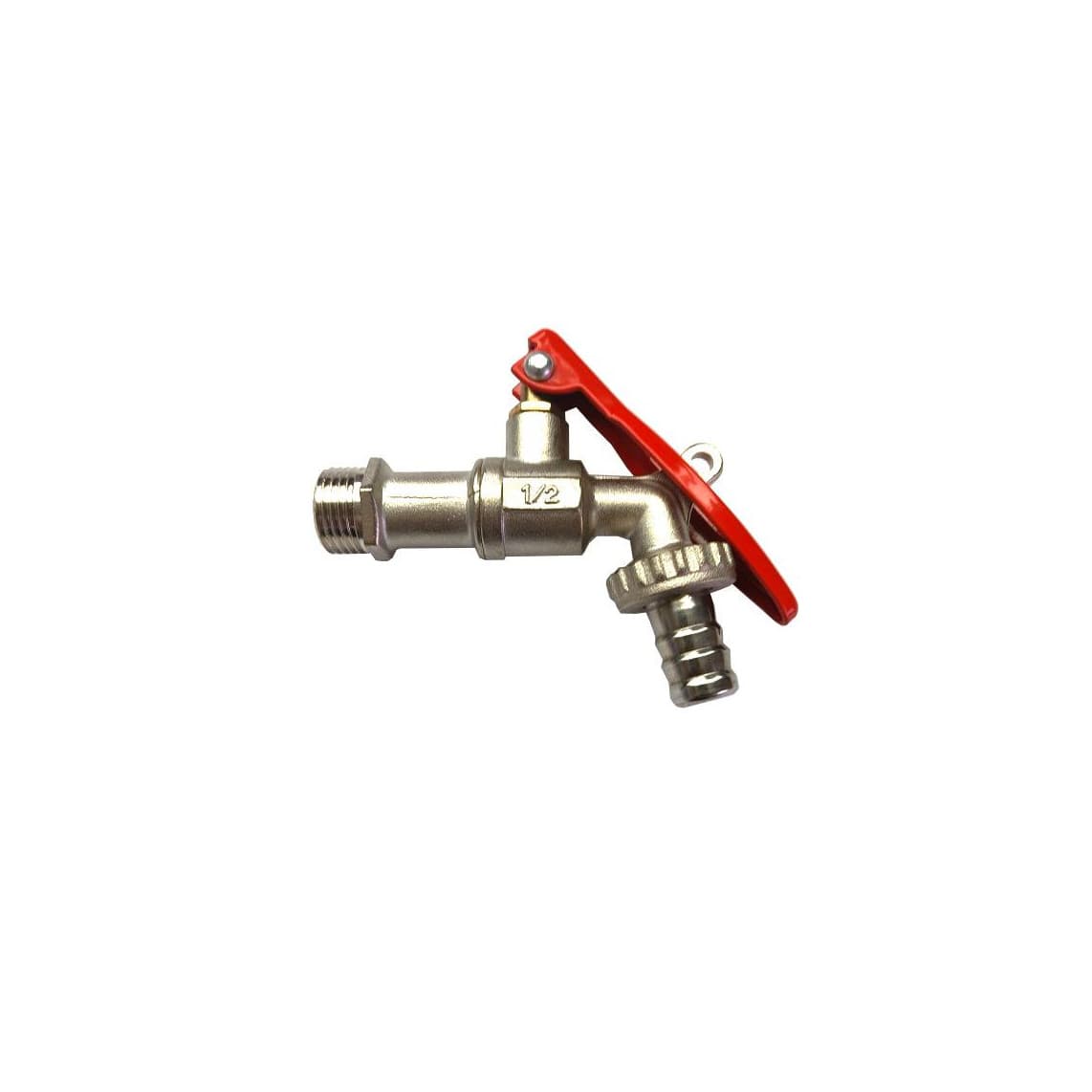 986188155 LT robinet à boisseau sphérique, nickelé, 1/2"M x 3/4"M x 1/2" T, verrouillable
