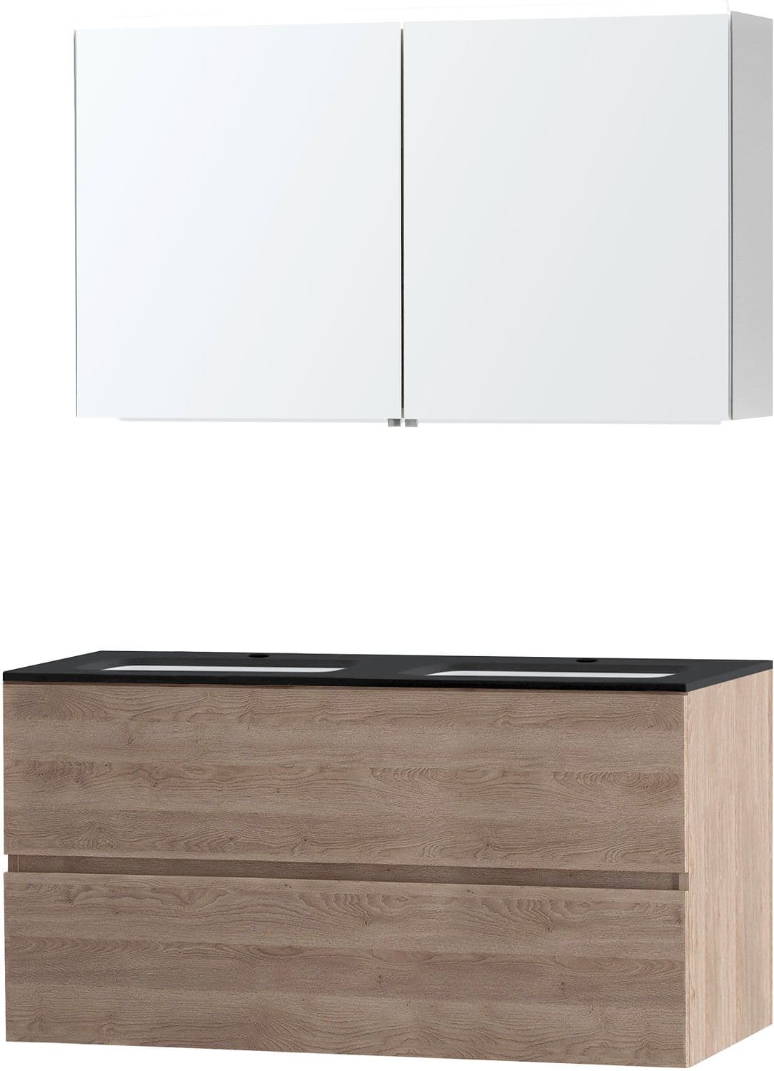MEUBLE MOLTO CHENE NATUREL 120 BLEU BELGE ARMOIRE TOILETTE