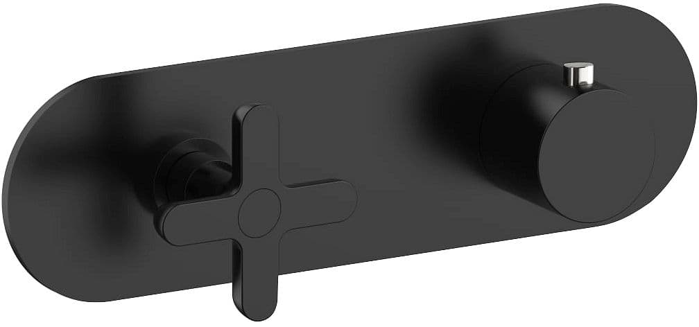 SET DE FINITION THERMOSTAT +INVERSEUR ICONA CLASSIC FANTINI HORIZONTAL NOIR MAT