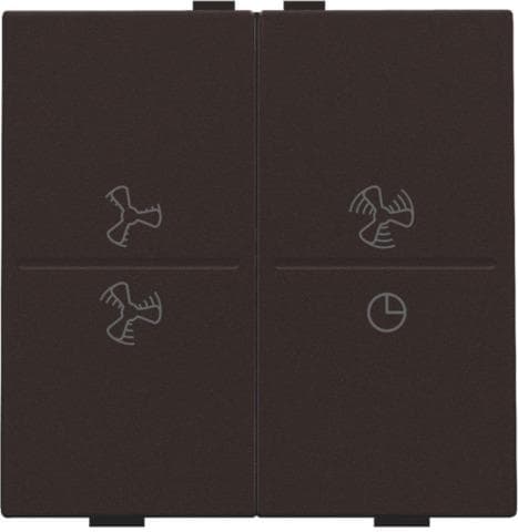Touche double avec symbole ventilation 0 à 3 pour interrupteur sans fil ou bouton-poussoir 4 boutons