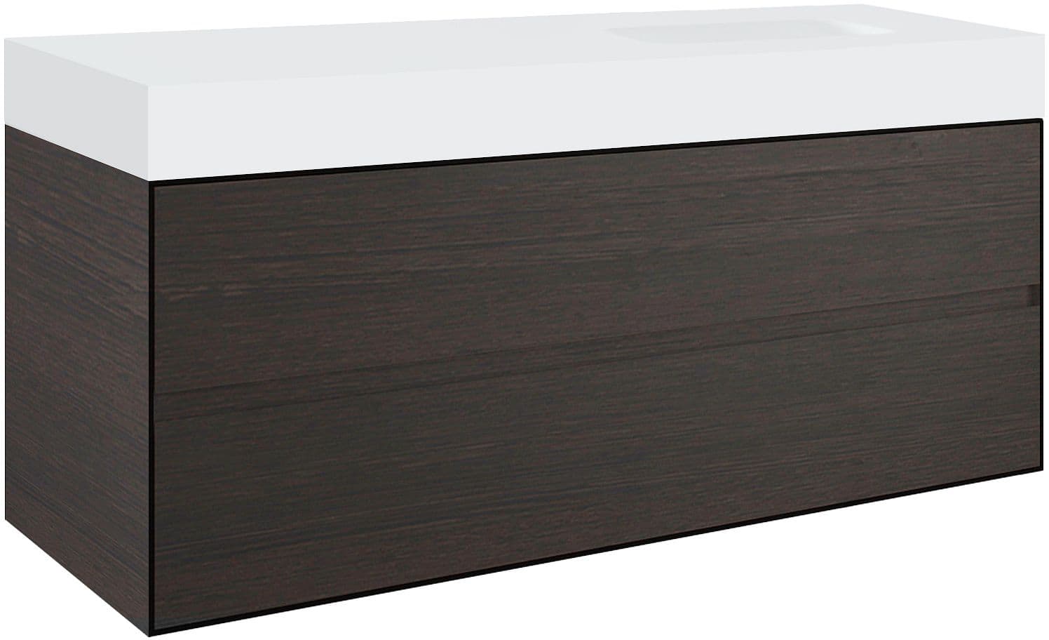 SOUS MEUBLE 2 TIROIRS POUR TABLET PURO 1 LAVABO DROITE TENSO 90CM WENGE