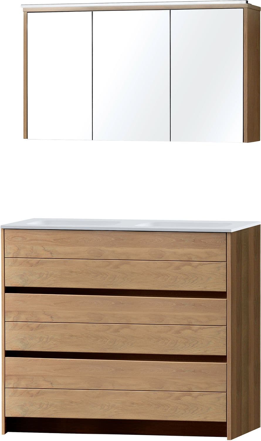 MEUBLE MOLTO SOL CHENE MASSIF DUO 120 SOLID ARMOIRE TOILETTE