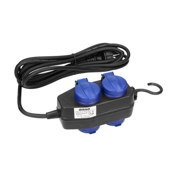 Prolongateurs multiprises résistants aux éclaboussures, 5m, cordon caoutchouc Schuko, IP44, H05RR -