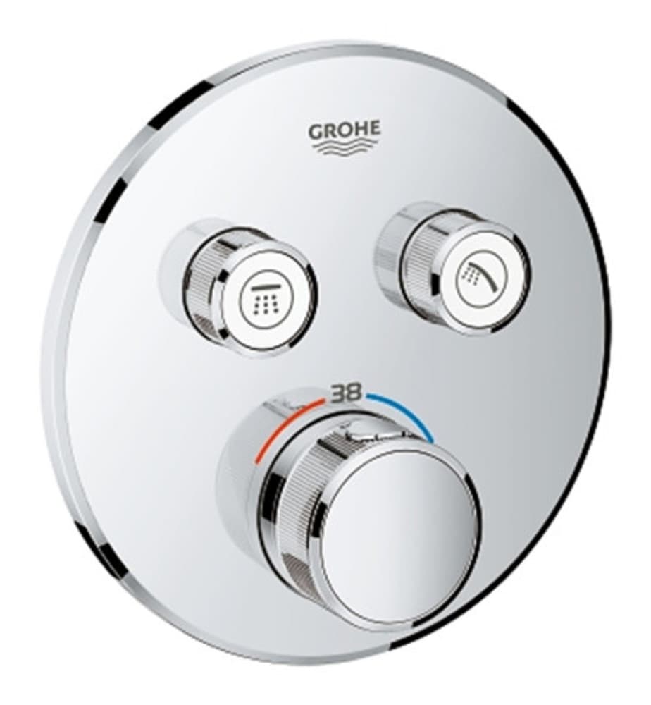 Grohe Grohtherm SmartControl thermostat encastré 2 sorties rond chromé