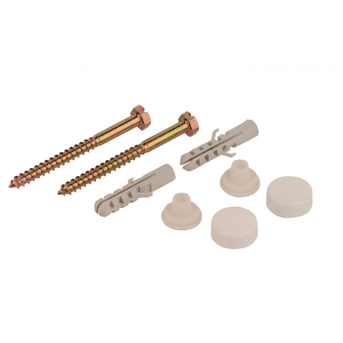 988461448 Kit de fixation pour WC au sol/tablette Tête bombée, blanc, M6 x 70 mm