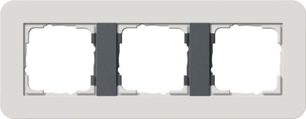 Cadre de finition Gira E3 Soft-Touch Gris clair avec cadre de support Anthracite Soft-Touch Gris