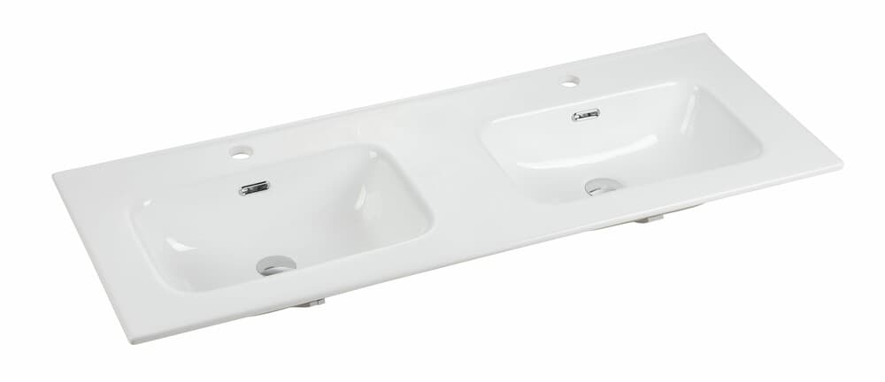 intro Casa tablette avec 2 lavabos intégrés 1210x460x17mm blanc
