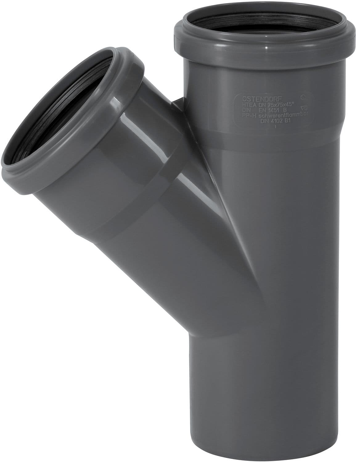 T 45° FFM 75MM PP HT-SAFE OSTENDORF